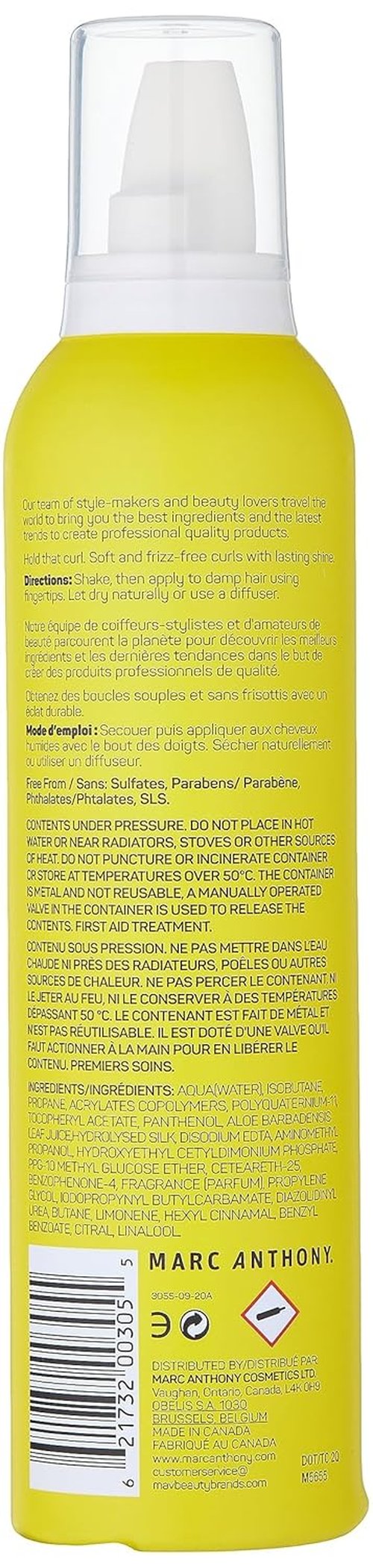 Marc Anthony Curl Enhancing Styling Foam - Extra Hold Mousse with Vitamin E & Silk Proteins | Anti-Frizz | 2-Pack