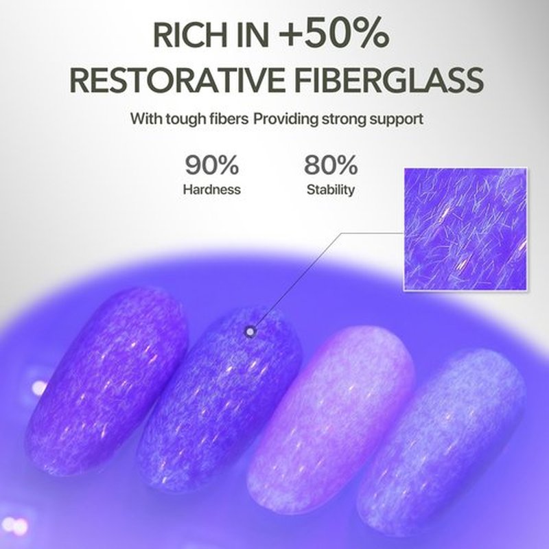 idyllbeauty Fiber Glass Builder Base Gel Polish, Hema Free Hypoallergenic Formula Soak Off Gel Strengthens Thin Nails, Salon Quality Manicure at Home for Women