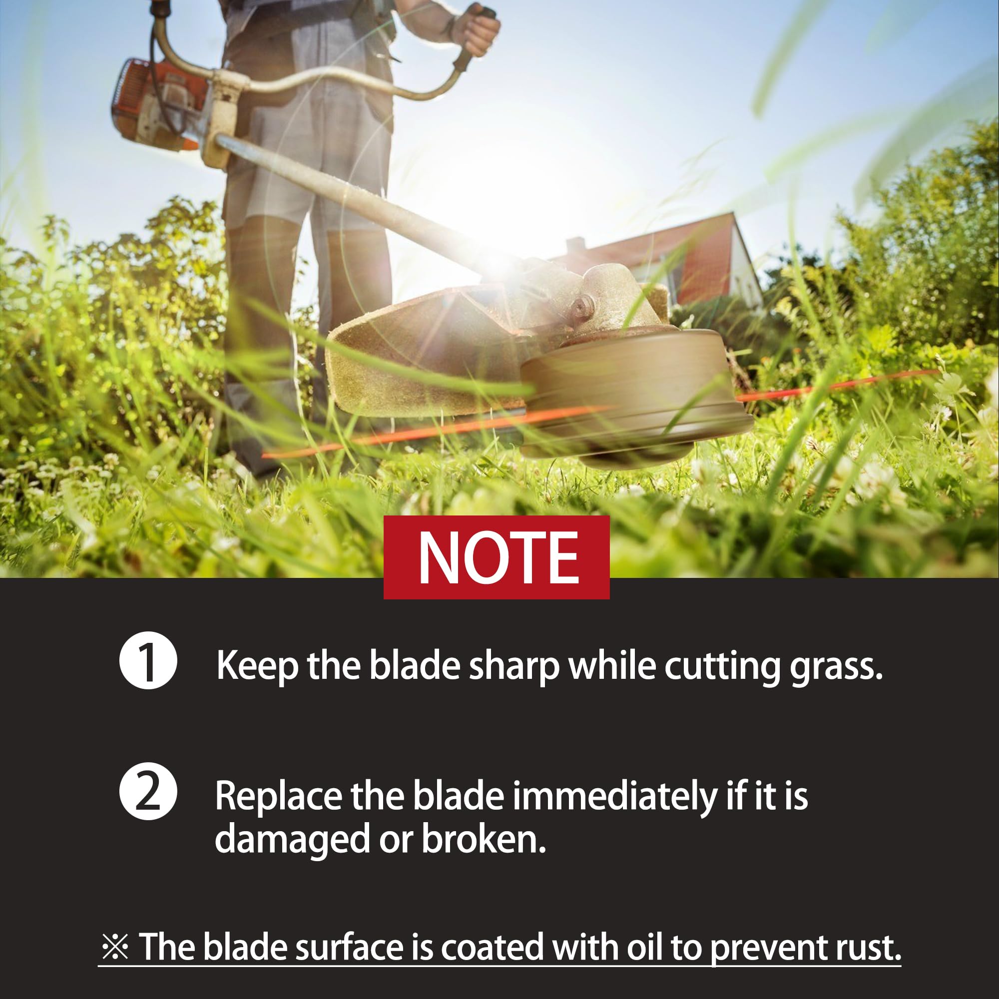 SK5 Brush Cutter Blade for weedeater, 2PCS 355mm Weed Wacker Metal Blade