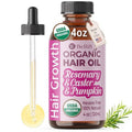 The ÉLIX USDA Organic Rosemary Oil for Hair Growth | Thickening Formula with Castor & Pumpkin Seed | for Hair Loss & Thinning | Made in USA | 4oz