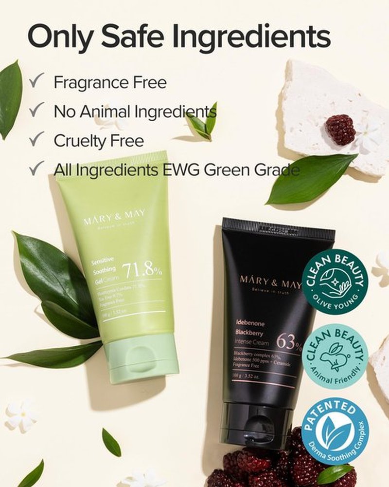 Mary&May Sensitive Soothing Gel Cream - Instant Cooling and Redness Relief, Pore-Tightening Face Cream with Tea Tree and Houttuynia Cordata Extracts - No Sticky, Refreshing Finish, 3.52oz.