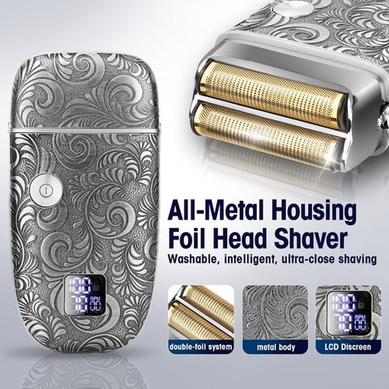 Suttik Foil Shavers for Men Electric Razor, Clippers and Trimmer for Men with LED Display, Waterproof