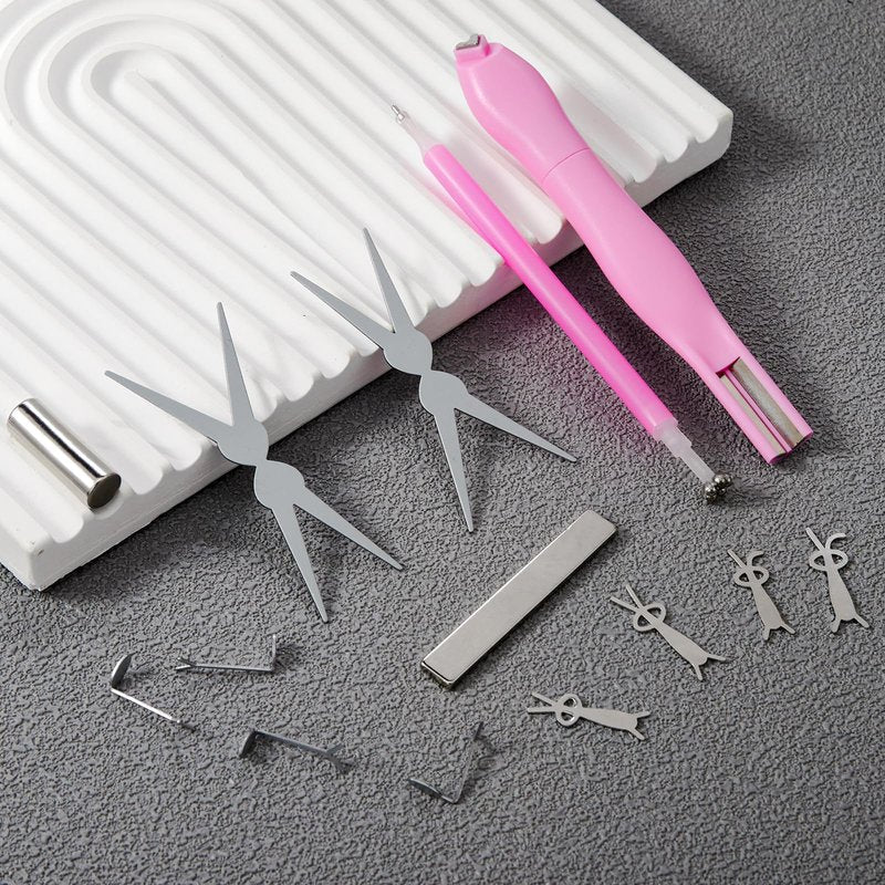 XEAOHESY 14pcs Cat Eye Magnets, 3-in-1 Heart Magnet for Nails, Flower Magnet, Cylindrical Rectangular Magnet+Scissor-Shaped Plates+Y-Shaped Brackets+Bunny-Shaped Plates for French Heart Bunny Effect