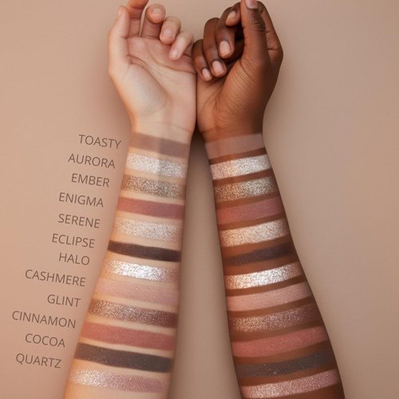 Lamora Nude Eyeshadow Palette - 12 Versatile Soft Pink Rose Shades | Matte & Shimmer Finishes, Long-Lasting Wear