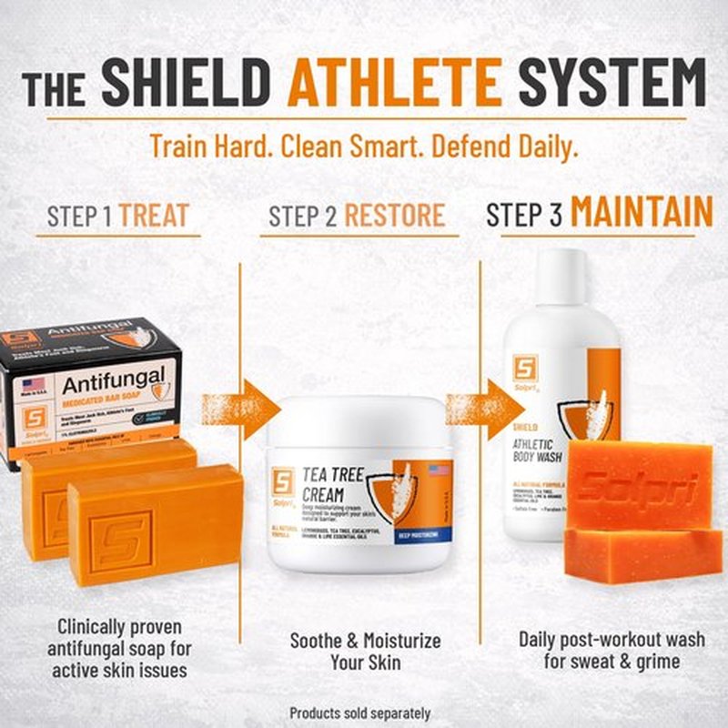 Solpri Shield Tea Tree Body Wash for Athletes | Sulfate Free Body Wash | Odor Control with Lemongrass & Eucalyptus Oils | 8 oz