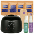 NEOMANN Brazilian and Bikini Waxing Kit for Women Hard Wax Warmer, Lavender Beads, Pre & Post Wax Spray, At Home Hair Removal Kit for Face, Legs,Body, and Underarms, Beginner Friendly