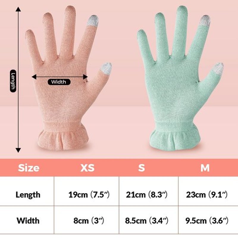 Donfri 2 Pairs Cotton Moisturizing Gloves Overnight Touchscreen Fingers for SPA Dry Hands Hand Care Day and Night Moisturizing (Medium-Pink)