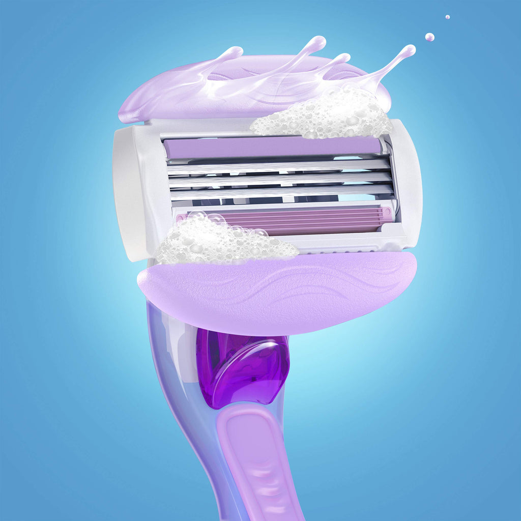 Gillette Venus ComfortGlide Freesia Women's Razor - 1 handle + 2 refills (Pack of 2)