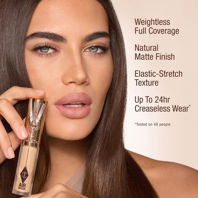 Charlotte Tilbury AIRbrush Flawless Blur Concealer - Longwear, Hydrating & Crease-Proof Coverage for Dark Circles & Blemishes