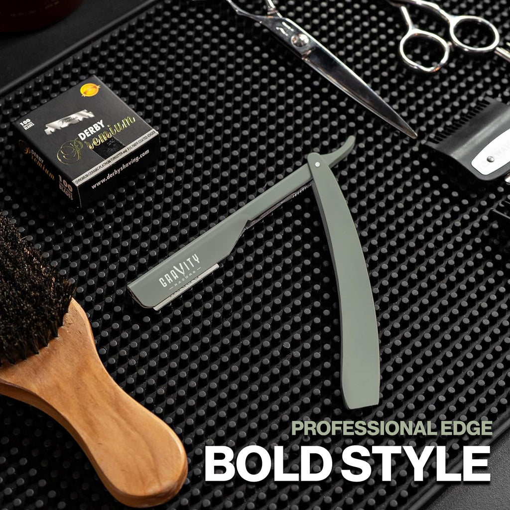 Gravity Razors Pro Straight Razor Kit, 2mm Ultra Exposure, 10 Blades, Mint