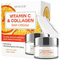 Skin 2.0 Vitamin C & Collagen Face Moisturizer – Hydrating Anti Aging Cream for Smooth & Radiant Skin, Firms & Revives Dull Complexion – Dermatologist Tested, Korean Skin Care, Clean Beauty – 2 Pack