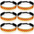 Yinder 6 Pieces Softball Headband for Girls Youth Adjustable Elastic Non-slip Softball Hair Accessories Workout Headbands for Sports Player and Teams