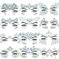 Allruyee 12 Sets Face Jewels Gems Mermaid Glitter Rhinestone Crystal Stickers Waterproof Eyes Temporary Tattoos for Party, Rave Festival, Carnival, Holiday Costumes, Accessories