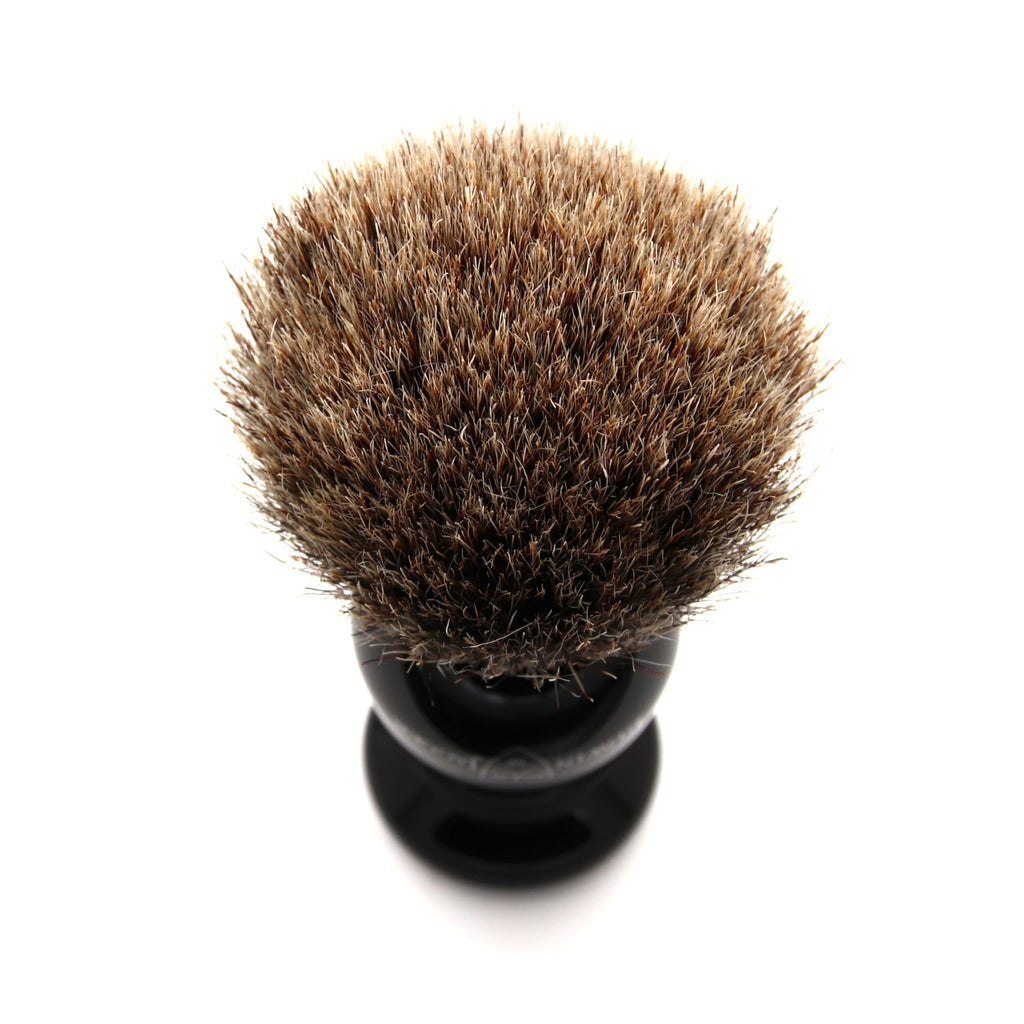 Edwin Jagger Best Badger Shaving Brush with Drip Stand, Imitation Ebony, Medium