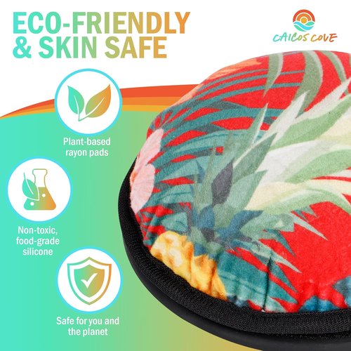 Skiennix Self Tanning Lotion Applicator - 17" Ergonomic Silicone Handle for Easy Back Application | Includes Exfoliating Pad