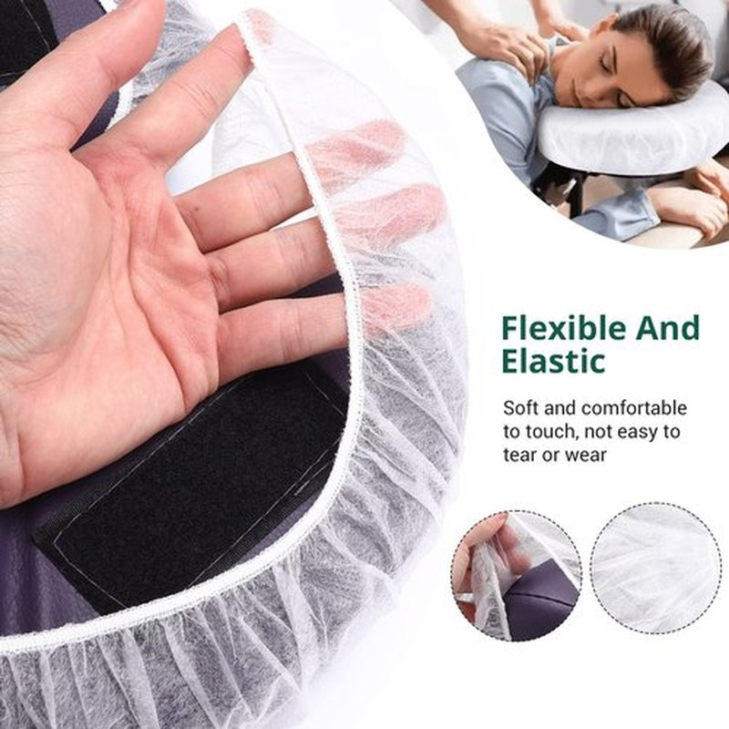 Noverlife Disposable Fitted Face Cradle Covers - 100PCS Ultra Soft Non-Woven Massage Table & Chair Covers | Universal Size