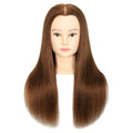 Female 100% Human Hair Mannequin Head Hair Styling Training Head Cosmetology Manikin Head Doll Head for Hairdresser with Free Clamp (brown) (16 Inch)