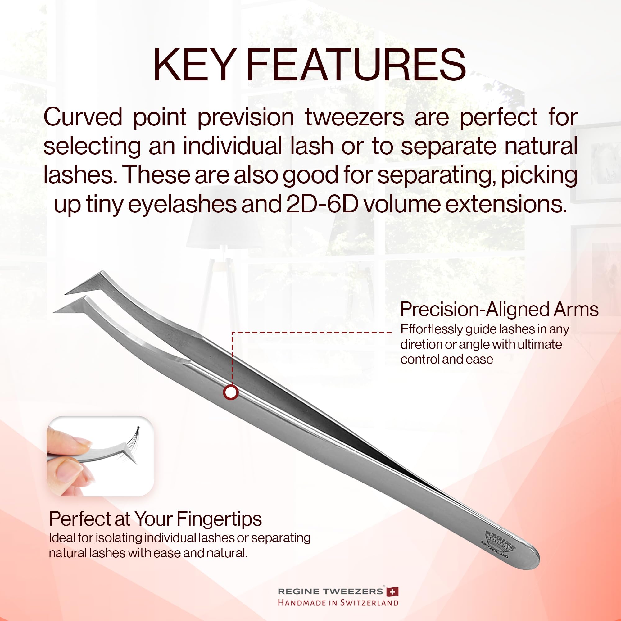 Regine Switzerland Curved Lash Extension Tweezers