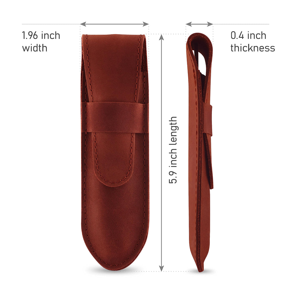 Straight Razor Case, Genuine Cowhide Leather Straight Razor Cover, Barber Straight Razor Holder, Travel Razor Case (Cognac)