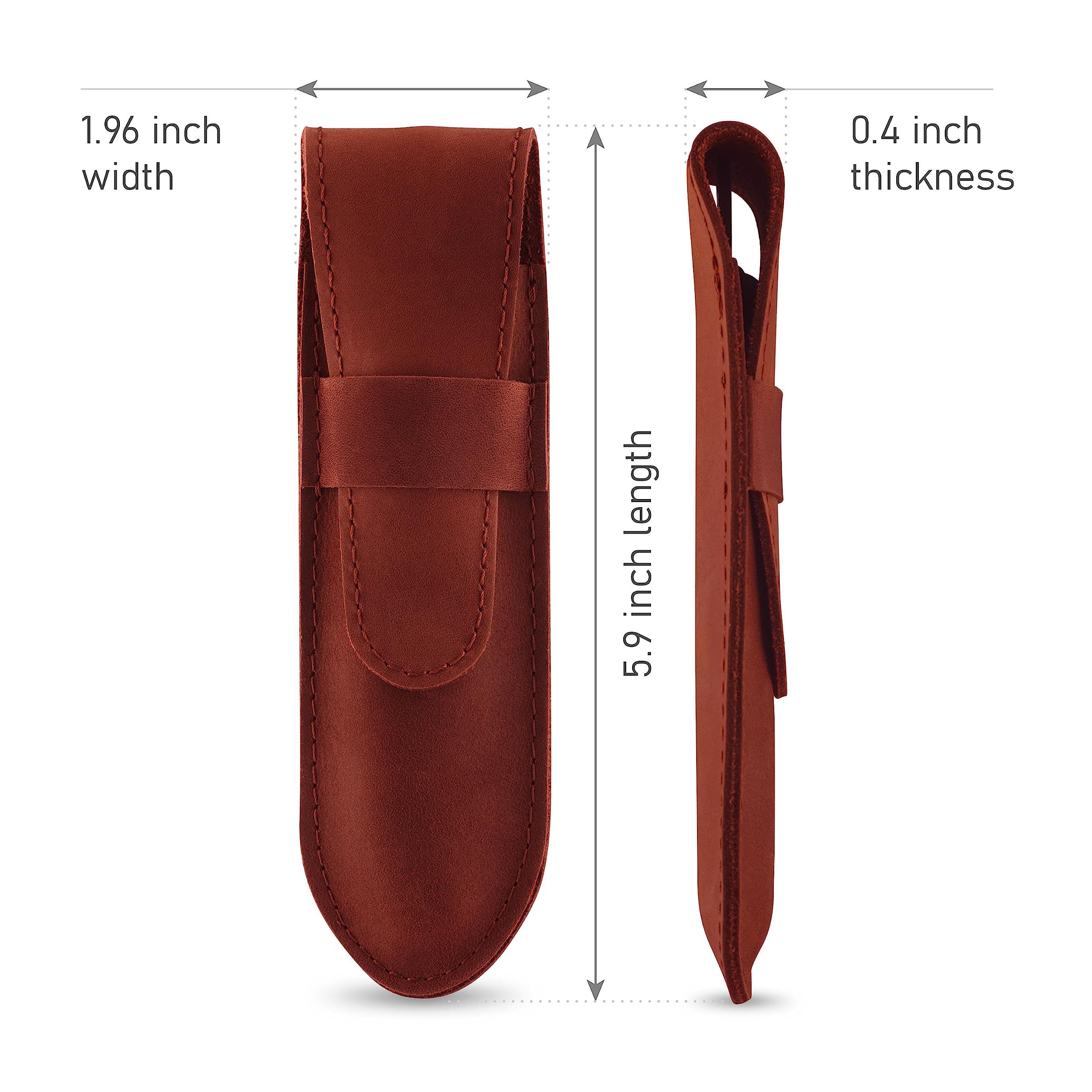 Straight Razor Case, Genuine Cowhide Leather Straight Razor Cover, Barber Straight Razor Holder, Travel Razor Case (Cognac)
