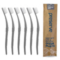 Preserve Ocean Plastic Initiative (POPI) Adult Toothbrush, Made in USA from Recycled Ocean Plastic, Charcoal Grey, Soft, 6 Count