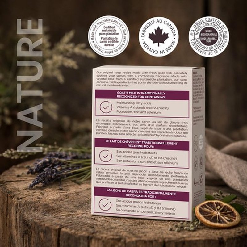 Nature Goat Milk Bar Soap, ORIGINAL (12-Pack), 5 oz (141 g), With Fresh Goat Milk, Vitamin A, B3, Potassium, Zinc & Selenium, Moisturizing Body Soap