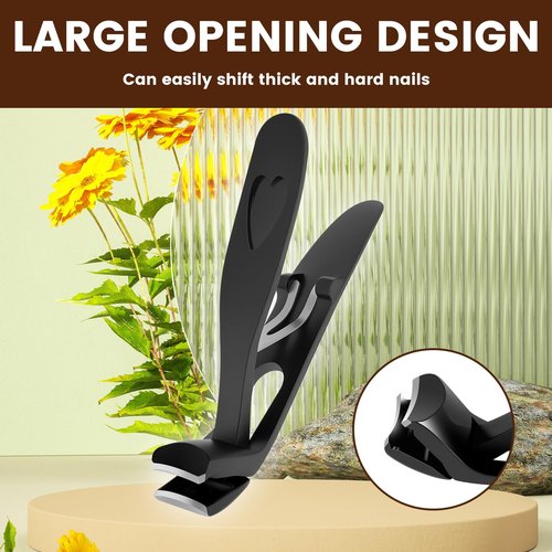 6Pcs Nails Clipper Set Stainless Steel Nail Trimming Large Opening Finger Clippers Splash Proof Fingernail Shear Set for Toes