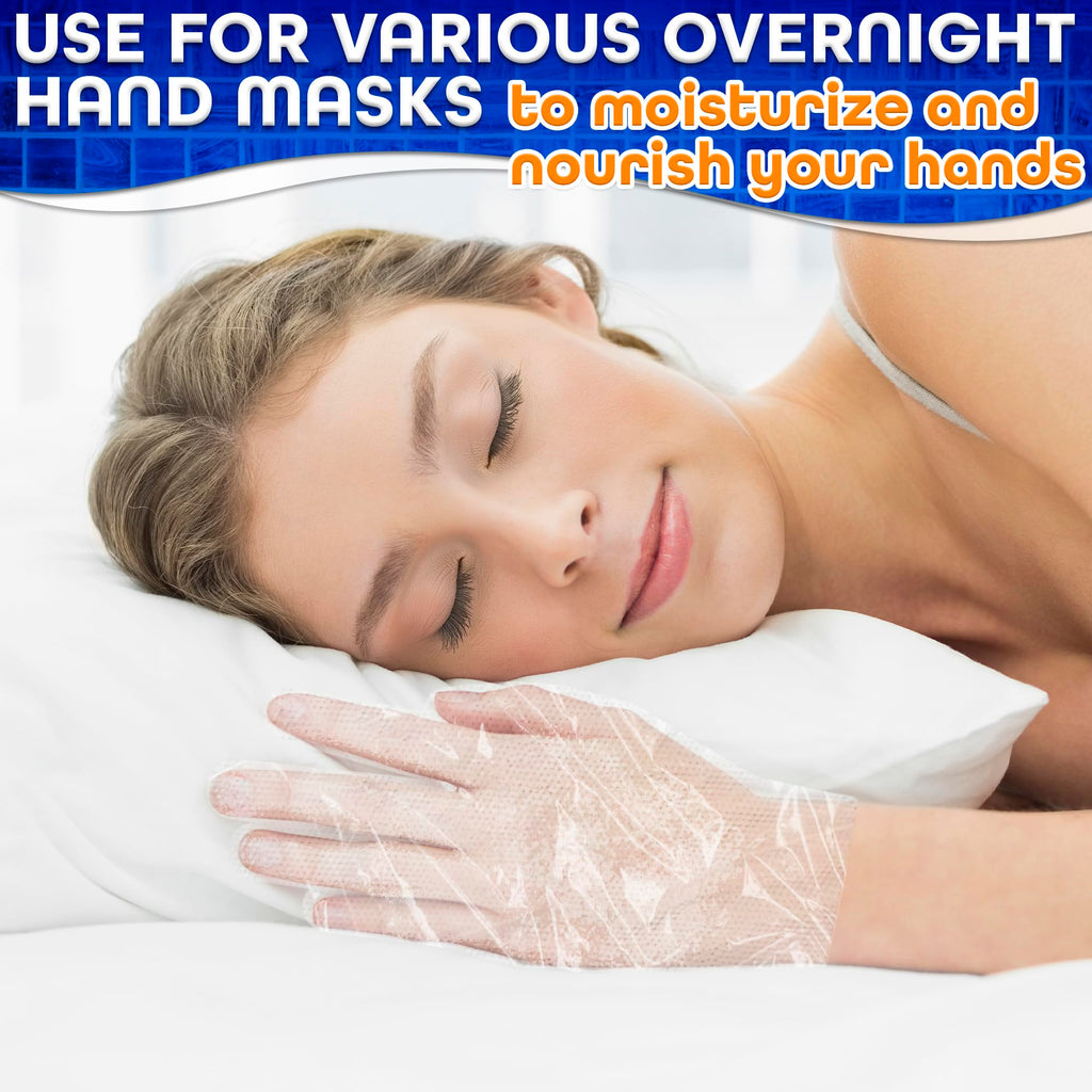 200 Pcs Paraffin Gloves for Hands – Lightweight, Disposable, Transparent, Leak-Resistant Multi-Use Plastic Gloves – Easy to Use for Paraffin Wax Hand Care, Spa, Manicure, Cooking, Cleaning & Hair