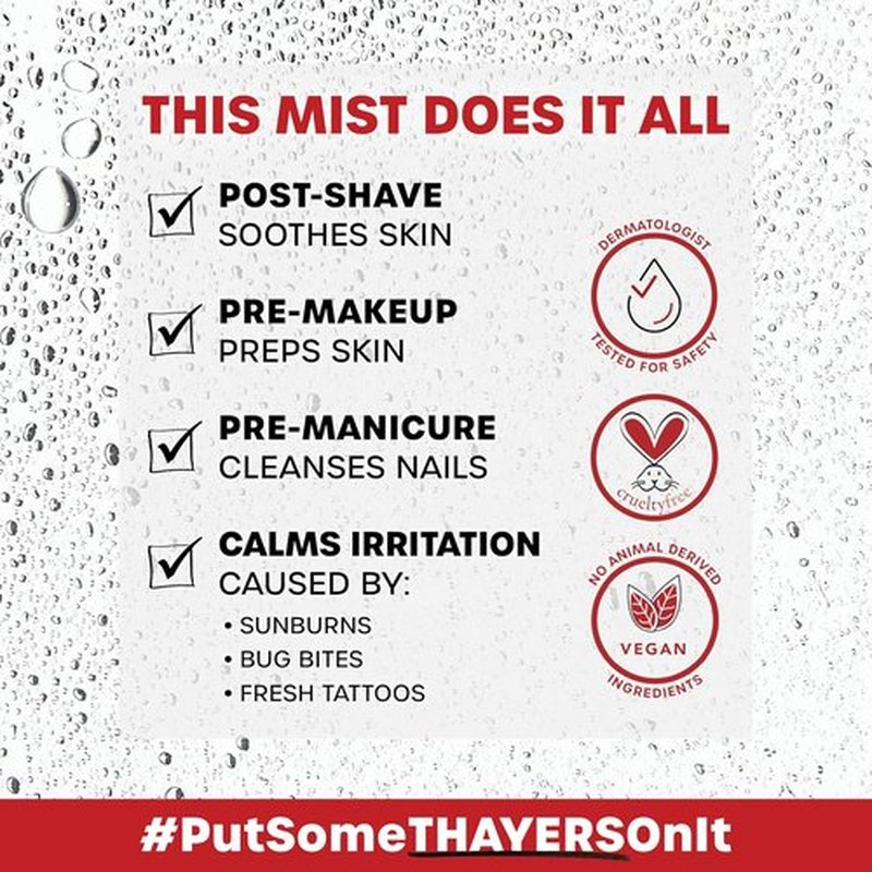 Thayers Witch Hazel Facial Mist Toner - Alcohol-Free, Soothing Aloe Vera & Rose Petal | Trial Size 3 oz