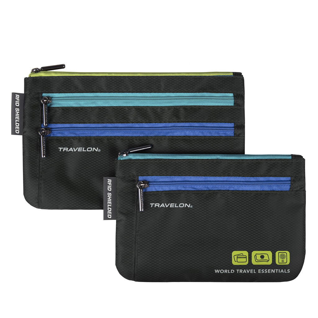 Travelon World Travel Essentials Set Of 2 Currency and Passport Organizers