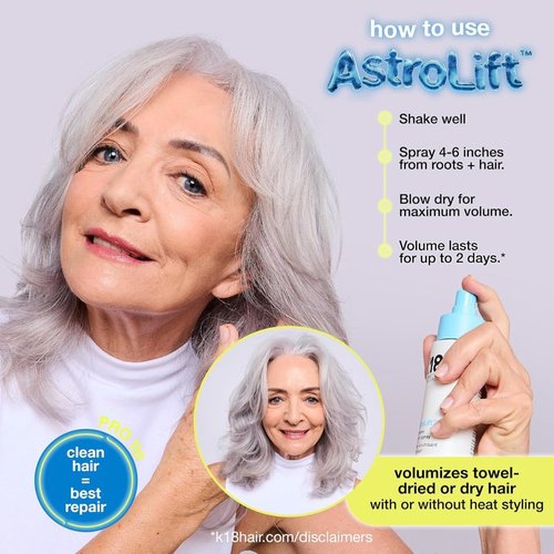 K18 AstroLift™ Volume Spray - 2-Day Thickening & Hold for Thin, Fine Hair | Non-Sticky & Humidity-Resistant