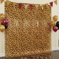 Vagilelf 2 Pack Cheetah Print Birthday Decorations, Leopard Party Decorations, Jungle Safari Bachelorette Foil Backdrop 3.3×6.6ft Thickened Fringe Curtains for Photo Booth & Party Entrance