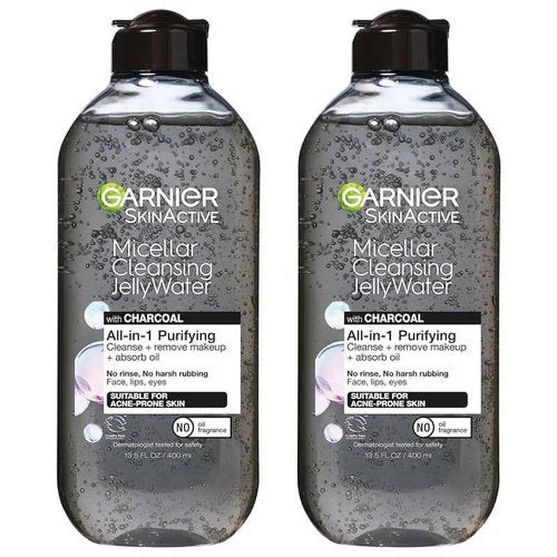 Garnier SkinActive Micellar Cleansing Jelly Water - Charcoal Purifying Formula | 2-Pack