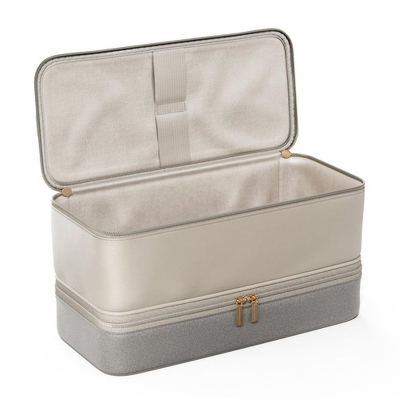 BellaBag for Dyson Airwrap Travel Case, Shark Flex Style Case, Hair Dryer Travel Bag, Shark Hair Dryer Storage, Airstraight Air Wrap Flexstyle Fusion Organizer, Dyson Travel Bag (Beige & Gray)