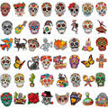 HOWAF 96pcs Day of the Dead Face Tattoos, Dia De Los Muertos Costume Skuall Temporary Tattoos, Day of the Dead Floral Skull Tattoos Stickers for Halloween Mexican Fiesta Party Decoration