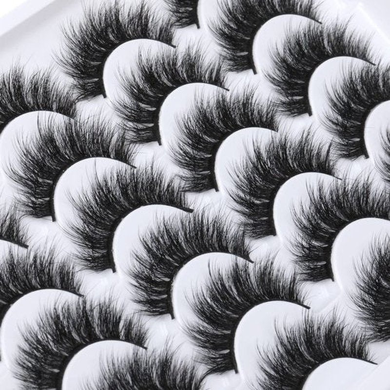Newcally Eyelashes False Lashes Thick 18MM Long Faux Mink Eye Lashes Pack Dramatic Thick Volume Fake Eyelashes 12 Pairs Soft Reusable Lashes Multipack