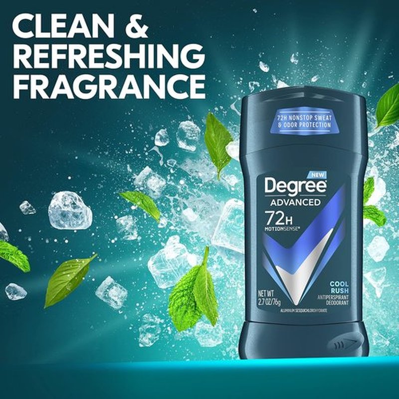Degree Men Antiperspirant Deodorant - Cool Rush 72-Hour Sweat & Odor Protection | 2.7 oz, 4 Count