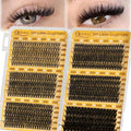 QUEWEL 580PCS Eyelash Clusters 30D+40D+50D+60D+80D+100D Wispy Lash Clusters 10-18mm Cluster Lashes Individual Lashes Clusters Reusable for Natural DIY Cluster Eyelash Extensions for Beginners