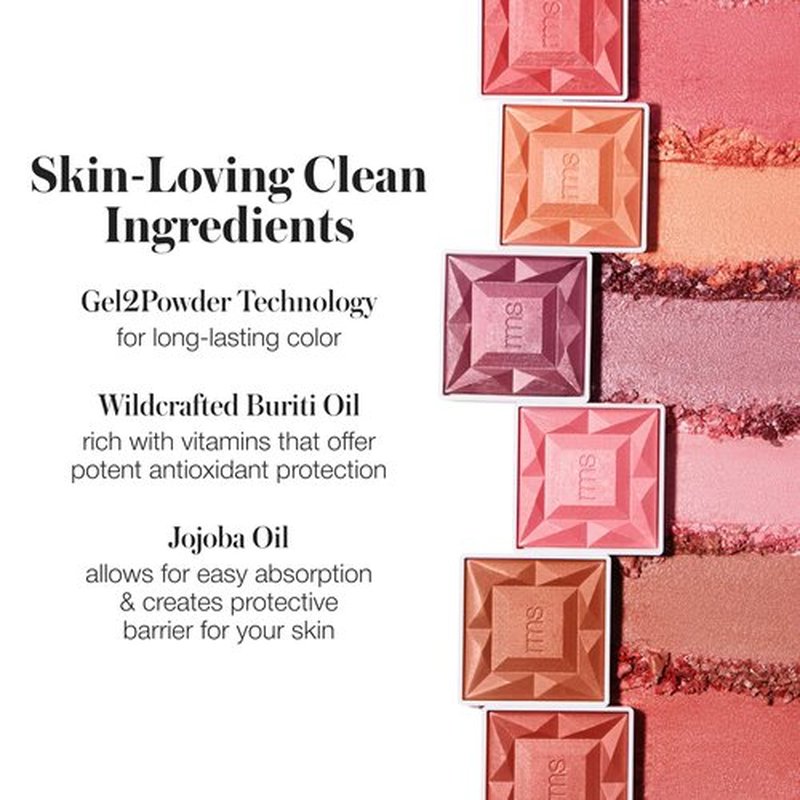 RMS Beauty ReDimension Hydra Blush – Talc-Free Gel-to-Powder Luminous Blush – 8-Hour Wear Long-Lasting Glow with Jojoba Oil – Refillable Mirror Compact – 0.25 oz