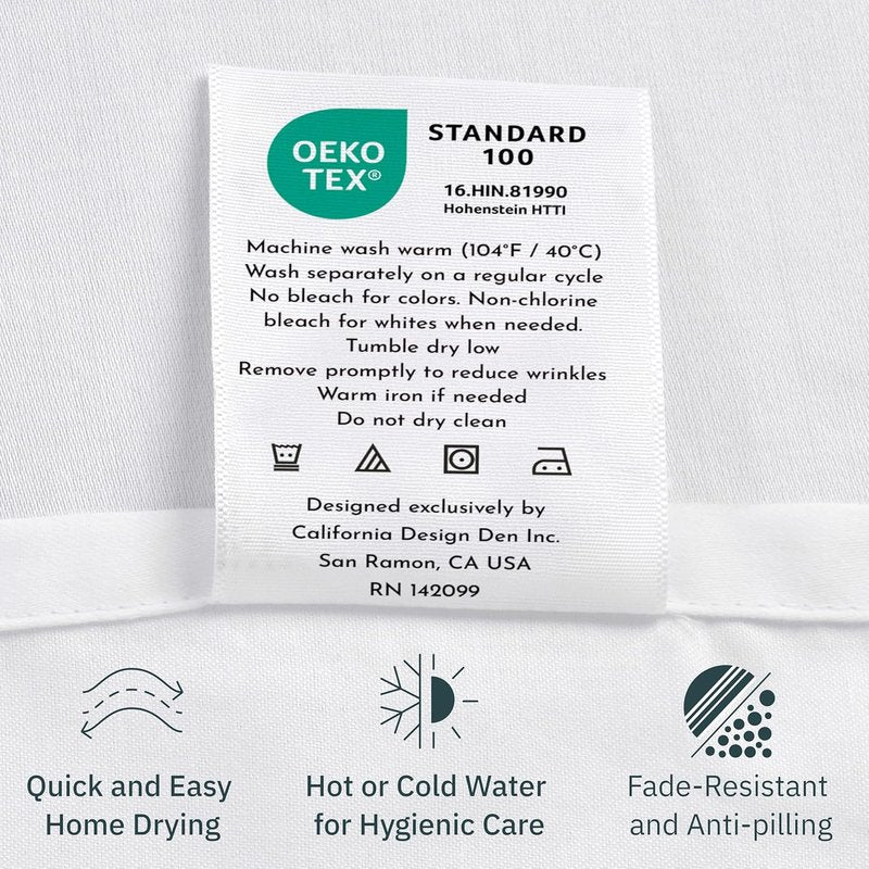 California Design Den Bed Sheets - 400 Thread Count 100% Cotton Sateen | Soft & Breathable, Full Size, Antique White - 2-Pack