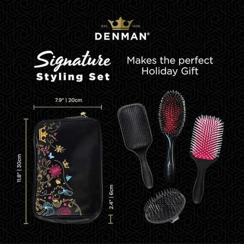 Denman Signature Styling Set - Ultimate Hair Brush Gift Set for Detangling & Smoothing Hair
