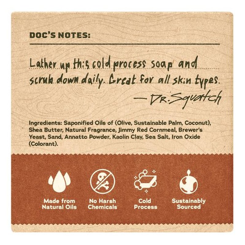 Dr. Squatch Natural Men’s Bar Soap - Cold Process Body Soap Bar with Natural Oils - Gifts for Men - Wood Barrel Bourbon (5 oz, 3-Pack)