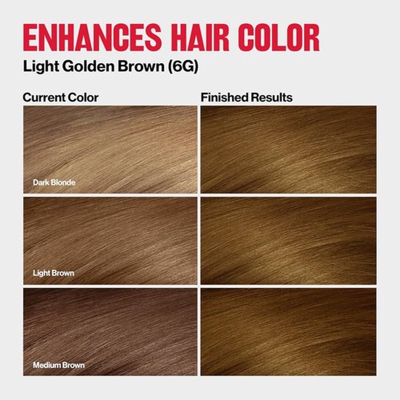 Revlon ColorSilk Demi Permanent Hair Color Kit - 6G Light Golden Brown | 2X Shinier, 4X Stronger Formula with Leave-In Serum