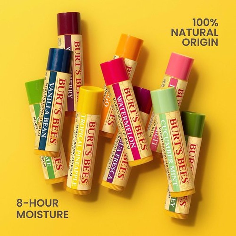Burt's Bees Pomegranate Lip Balm - 100% Natural Moisturizer | 1 Tube for Soft, Hydrated Lips