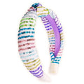 FROG SAC Knot Headband for Girls, Knotted Hair Bands for Kids, Sparkly Girl Hair Accessories (White-Sequin)