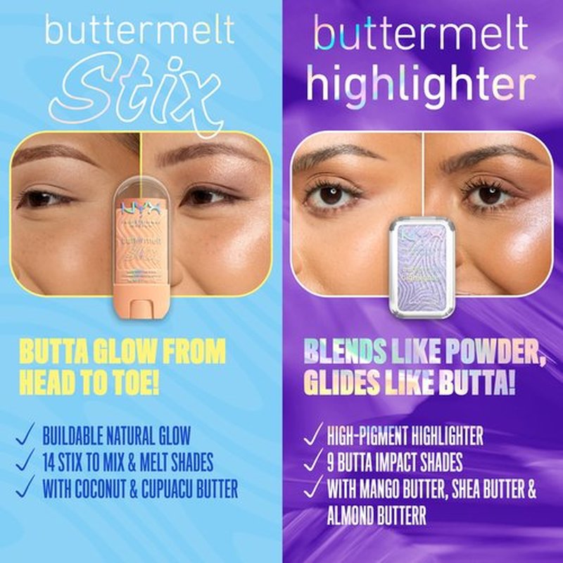 NYX PROFESSIONAL MAKEUP Buttermelt Glaze Stix, Non-Greasy Highlighter Stick With Up To 8HR Make Up Wear - 04 My Melt Era (Pink)