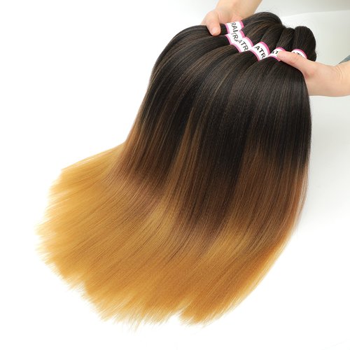 ATRAENTE Prestretched Braiding Hair 18 Inch Ombre Braiding Hair Pre Stretched 8 Packs Hot Water Setting Yaki Texture Hair Braids 1B/30/27