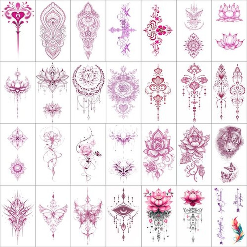 38 Pcs Temporary Tattoos for Women, Realistic Temporary Tattoos, Sleeve Tattoos, Fake Tattoos for Adults, Exquisite Packaging, Waterproof Temporary Tattoos Adult for Parties & Pool