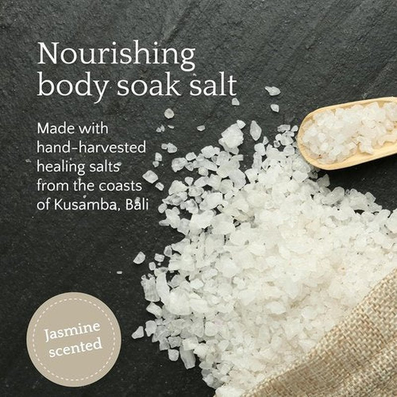 Kusamba by QUR Seafoam Jasmine Bath Soak Salt - Mineral-Rich Relaxing Blend for Skin Soothing & Stress Relief - 481g