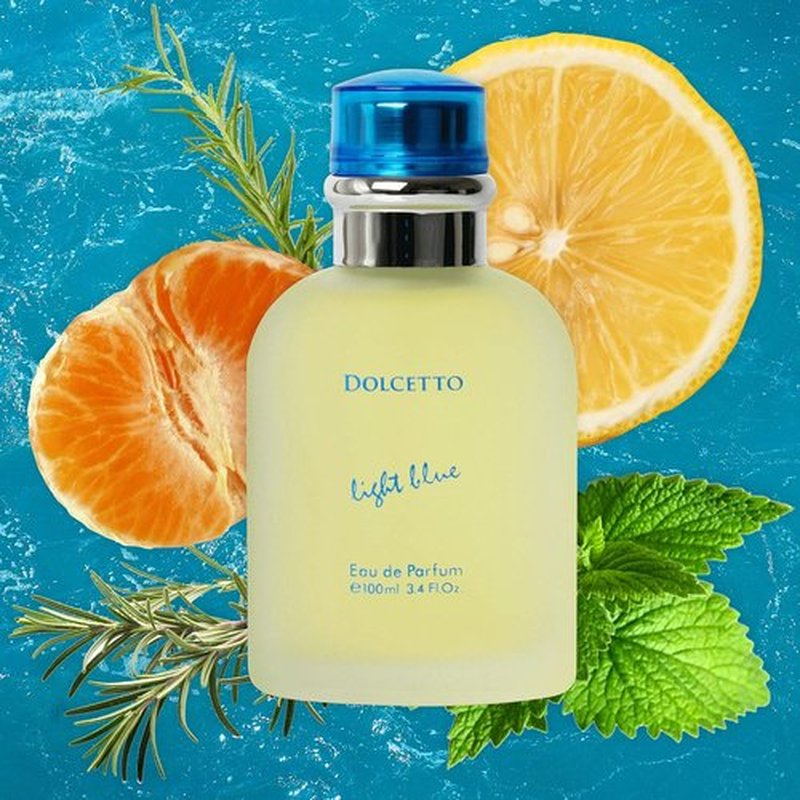 NovoGlow Dolcetto Light Blue Eau De Parfum for Men - Refreshing Woody Floral & Aquatic Scent | 3.4 Fl. Oz.